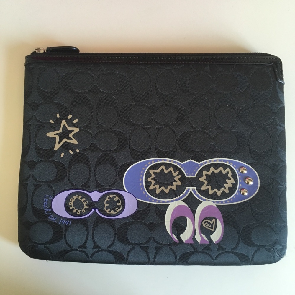 Coach Poppy Signature C iPad Case Cover Black